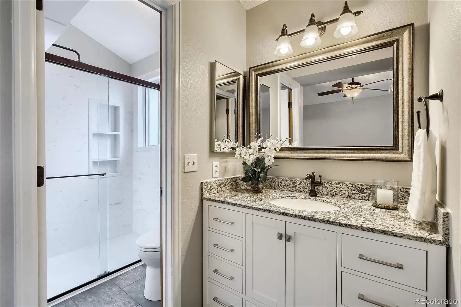 Complete bathroom remodeling, including shower, vanity, flooring, and more.